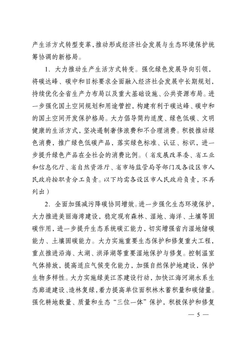 《江苏省碳达峰实施方案》印发 实施“碳达峰八大专项行动” 《江苏省碳达峰实施方案》印发 实施“碳达峰八大专项行动”